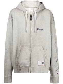 ( New Season ) Maison Mihara Yasuhiro Distressed Panel Hoodie