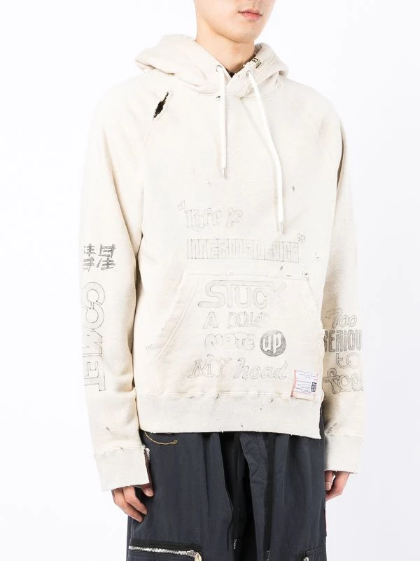 ( New Season ) Maison Mihara Yasuhiro Distressed-detail Hoodie 5 ( New Season ) Maison Mihara Yasuhiro Distressed-detail Hoodie - Image 3
