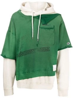 ( New Season ) Maison Mihara Yasuhiro Patchwork-design Panelled Hoodie