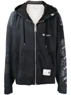 ( New Season ) Maison Mihara Yasuhiro Graphic-print Zipped Hoodie