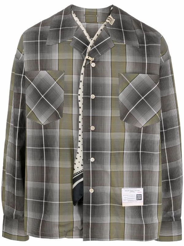 ( New Season ) Maison Mihara Yasuhiro Scarf-detail Plaid Shirt 3 ( New Season ) Maison Mihara Yasuhiro Scarf-detail Plaid Shirt