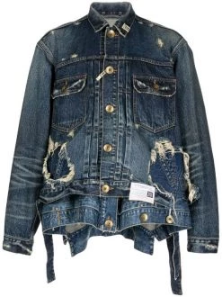 ( New Season ) Maison Mihara Yasuhiro Distressed-effect Denim Jacket